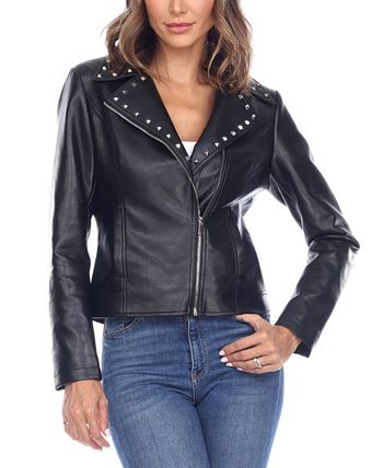 White Mark Women's Faux Leather Jacket & Reviews - Jackets & Blazers ...
