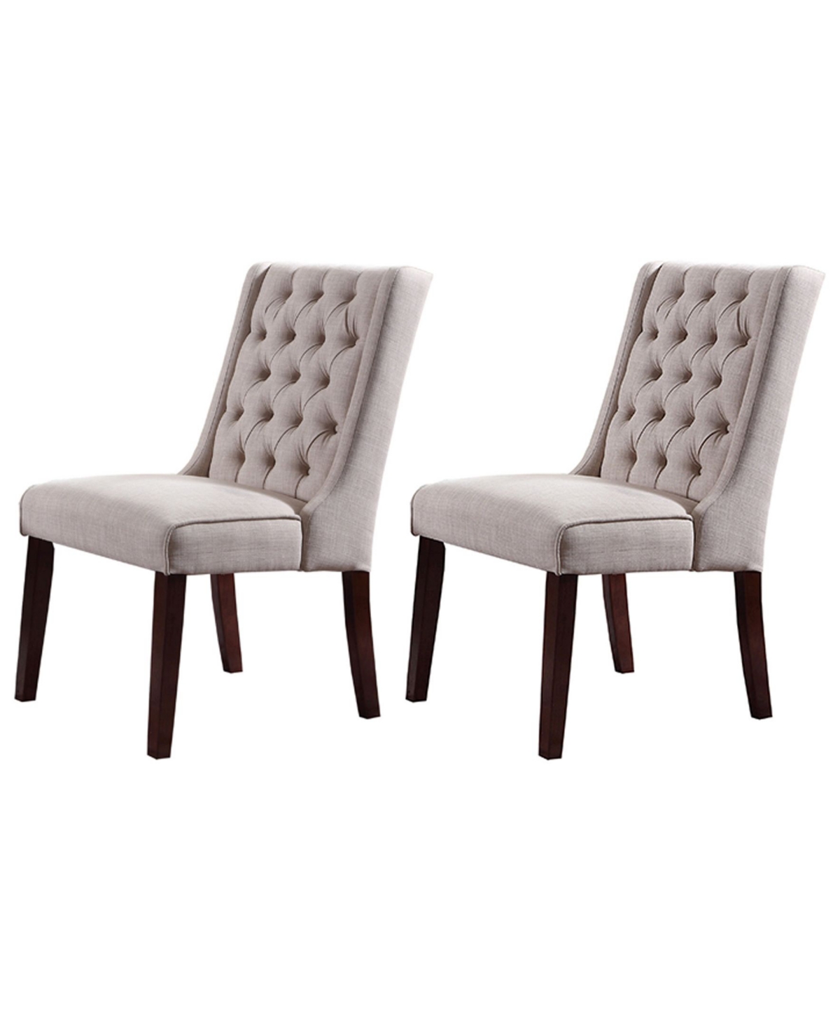 Newport Upholstered Side Chairs with Tufted Back, Set of 2