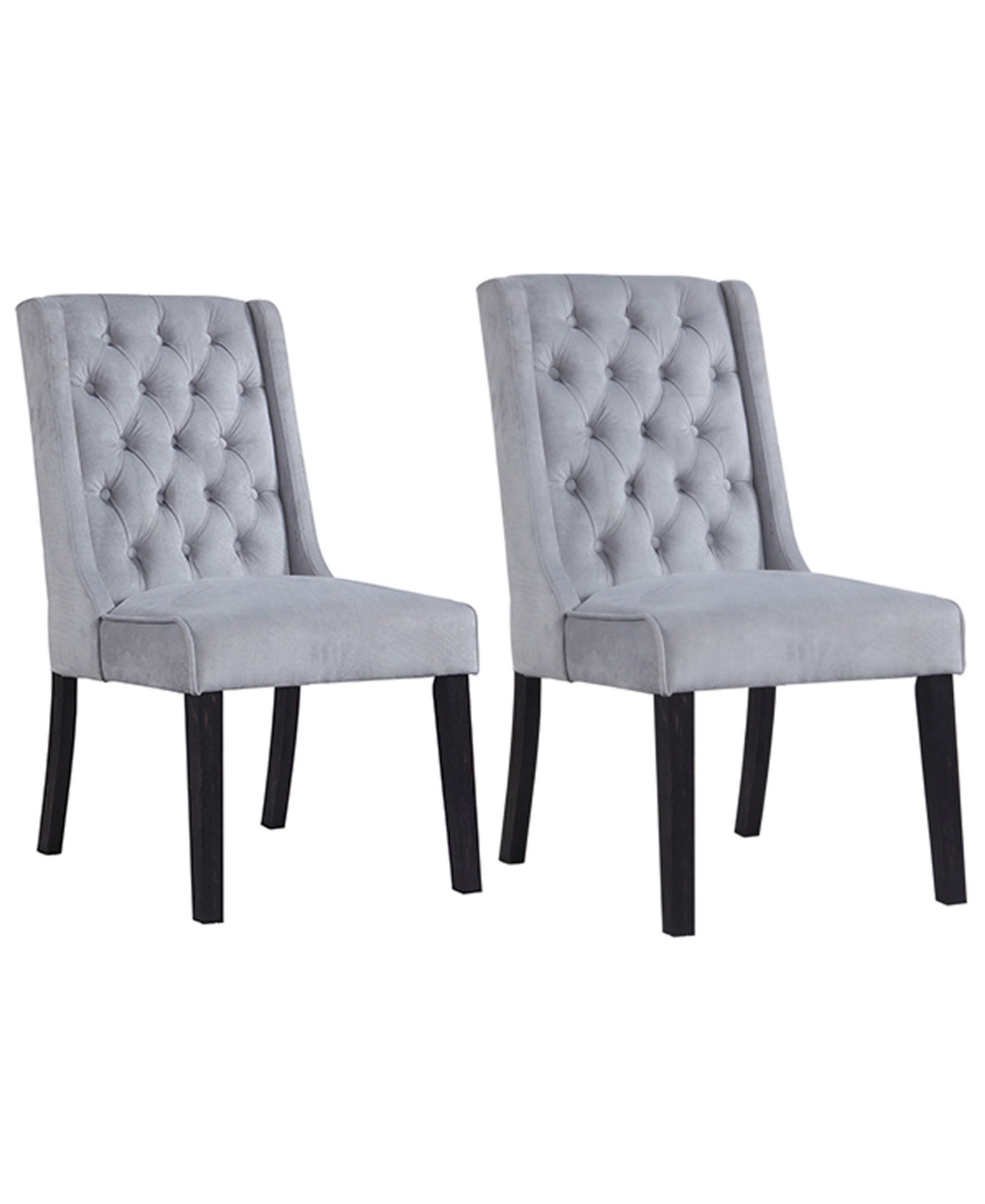 Best Master Furniture Newport Upholstered Side Chairs With Tufted Back, Set Of 2 In Gray