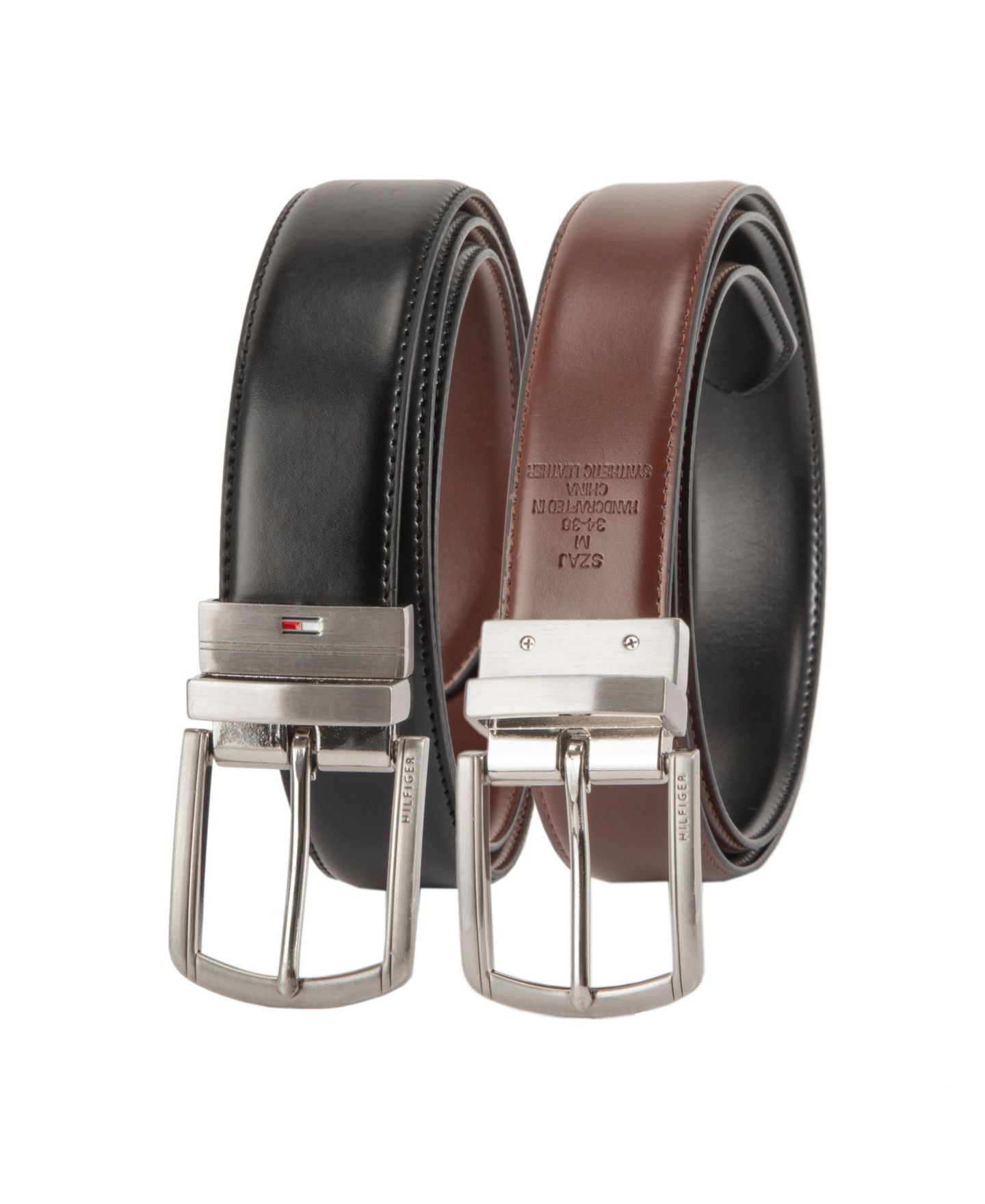 Мужской ремень Tommy Hilfiger Reversible Textured Stretch Casual Belt, цвет: Чёрный / Коричневый — фото 3