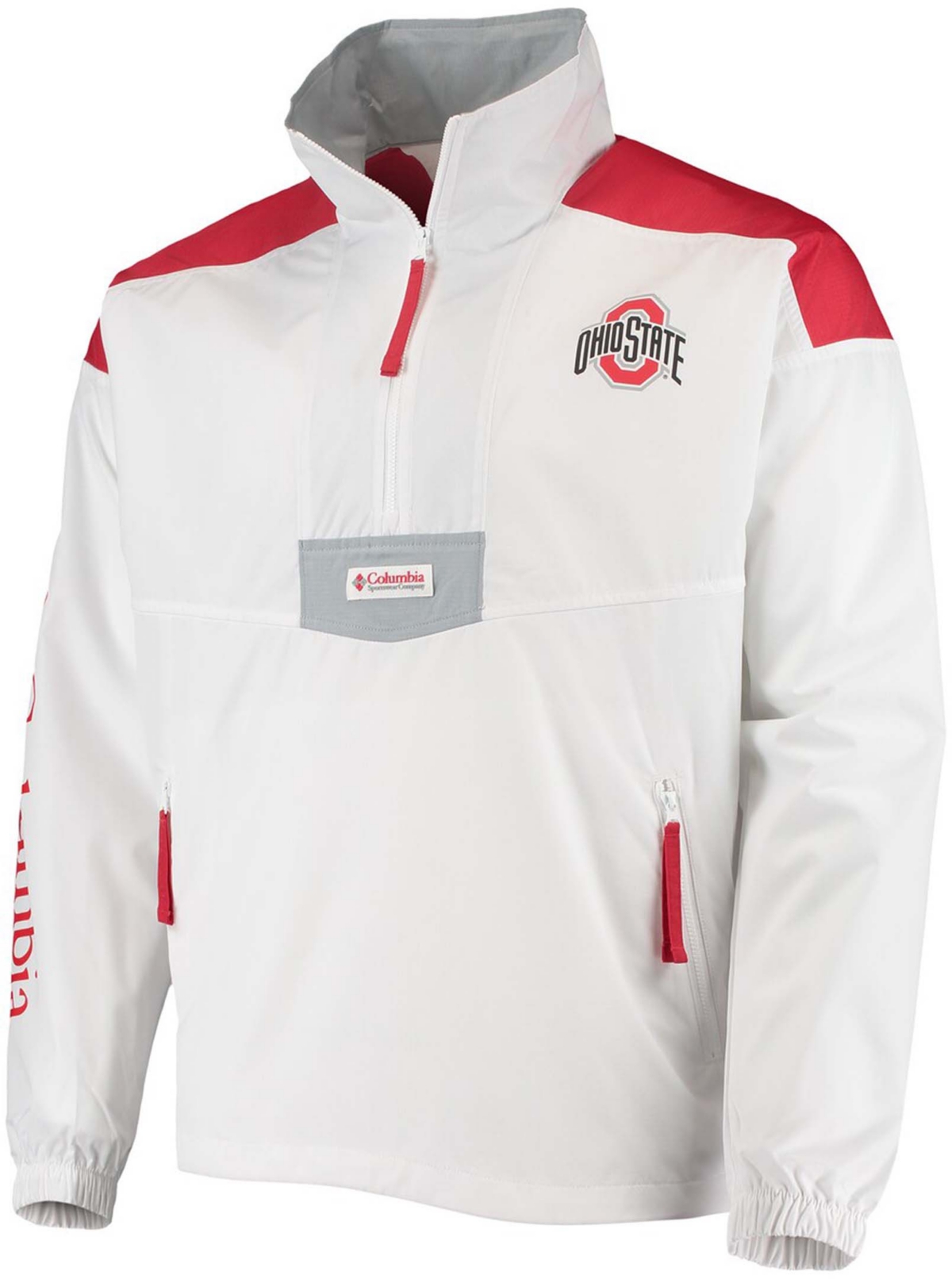 Columbia Men's White Ohio State Buckeyes Santa Ana Anorak Quarter-zip Jacket In White