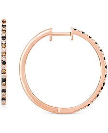 Multicolor Diamond Medium Hoop Earrings (5/8 ct. t.w.) in 14k Rose Gold