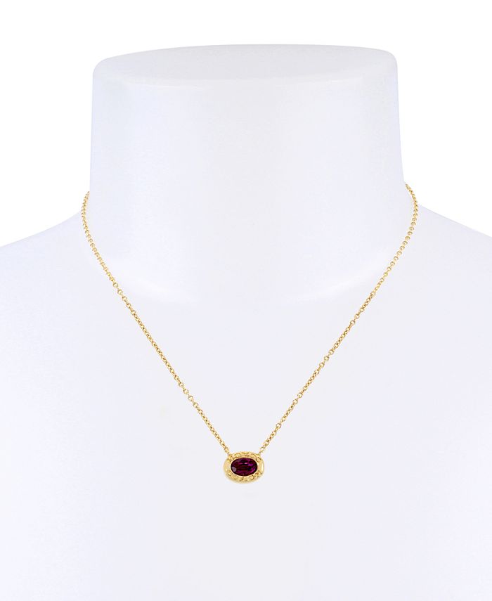 COACH Gold-Tone Signature Logo & Color Crystal Pendant Necklace, 16 ...