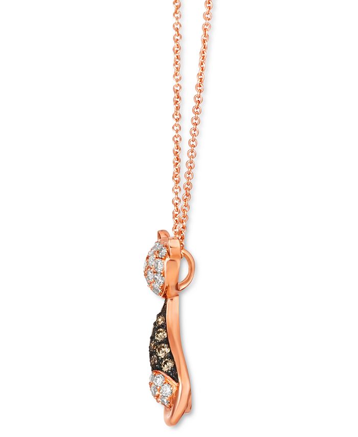 Le Vian - Nude Diamond (1/3 ct. t.w.) & Chocolate Diamond (1/4 ct. t.w.) Cat Necklace in 14k Rose Gold, 18" + 2" extender