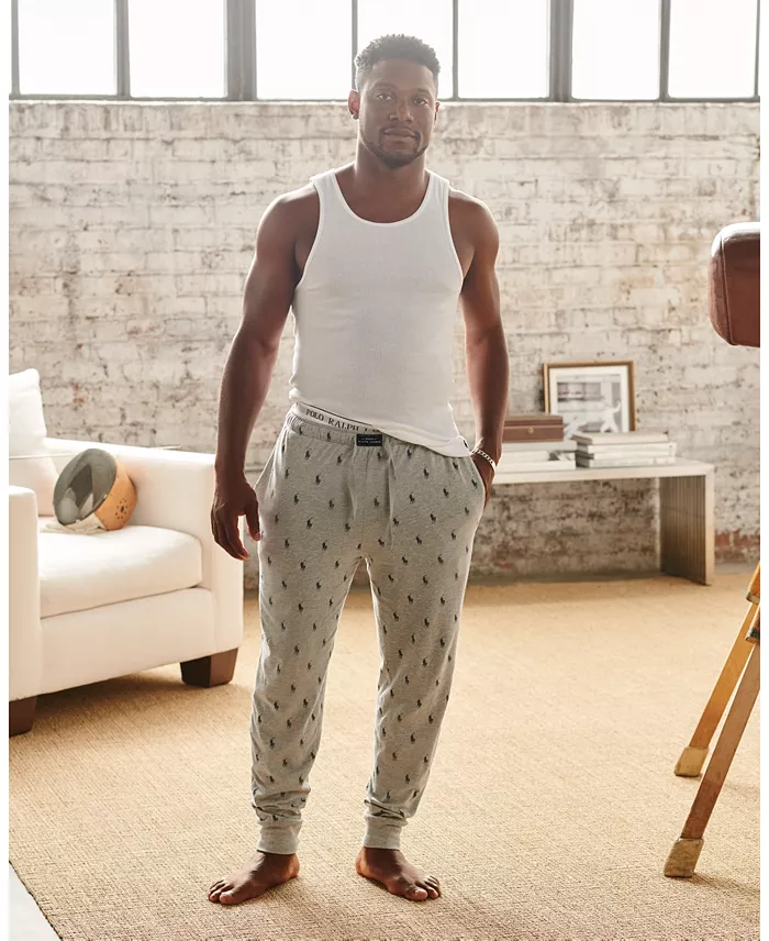 Men's Lightweight Cotton Logo Pajama Pants - thumbnail 6