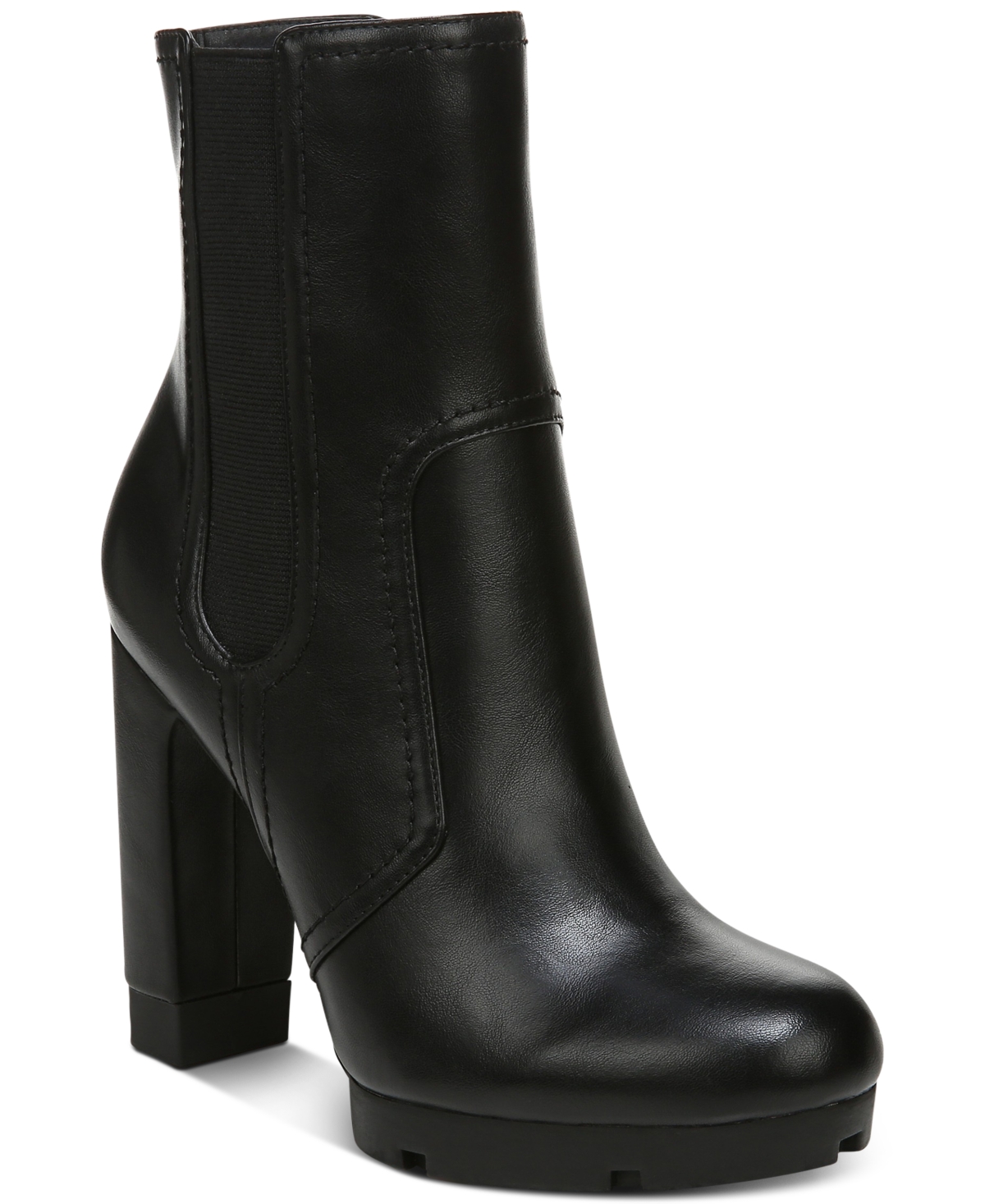 Women's Graciie Platform Booties, Created for Macy's - Black Smooth