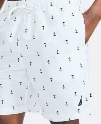 Men's Quick-Dry Anchor-Print 8" Swim Trunks