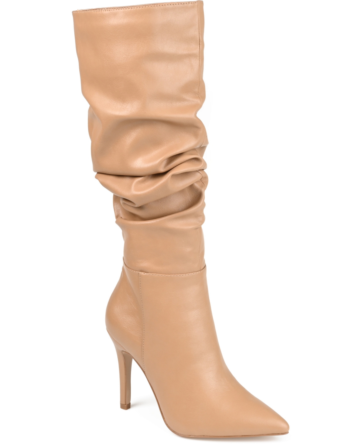 Women's Sarie Wide Calf Ruched Stiletto Boots - Tan