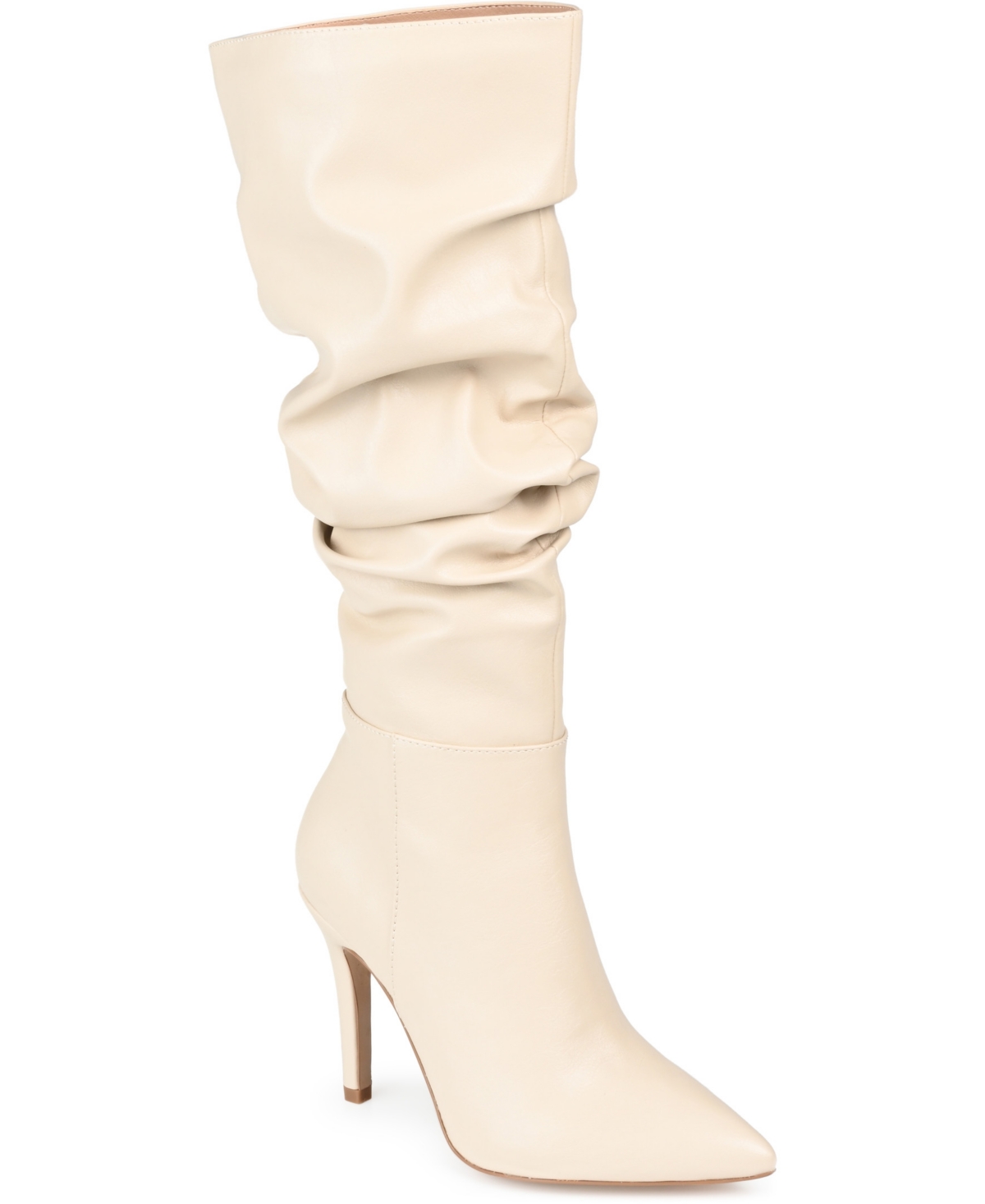 Women's Sarie Extra Wide Calf Ruched Stiletto Boots - Tan