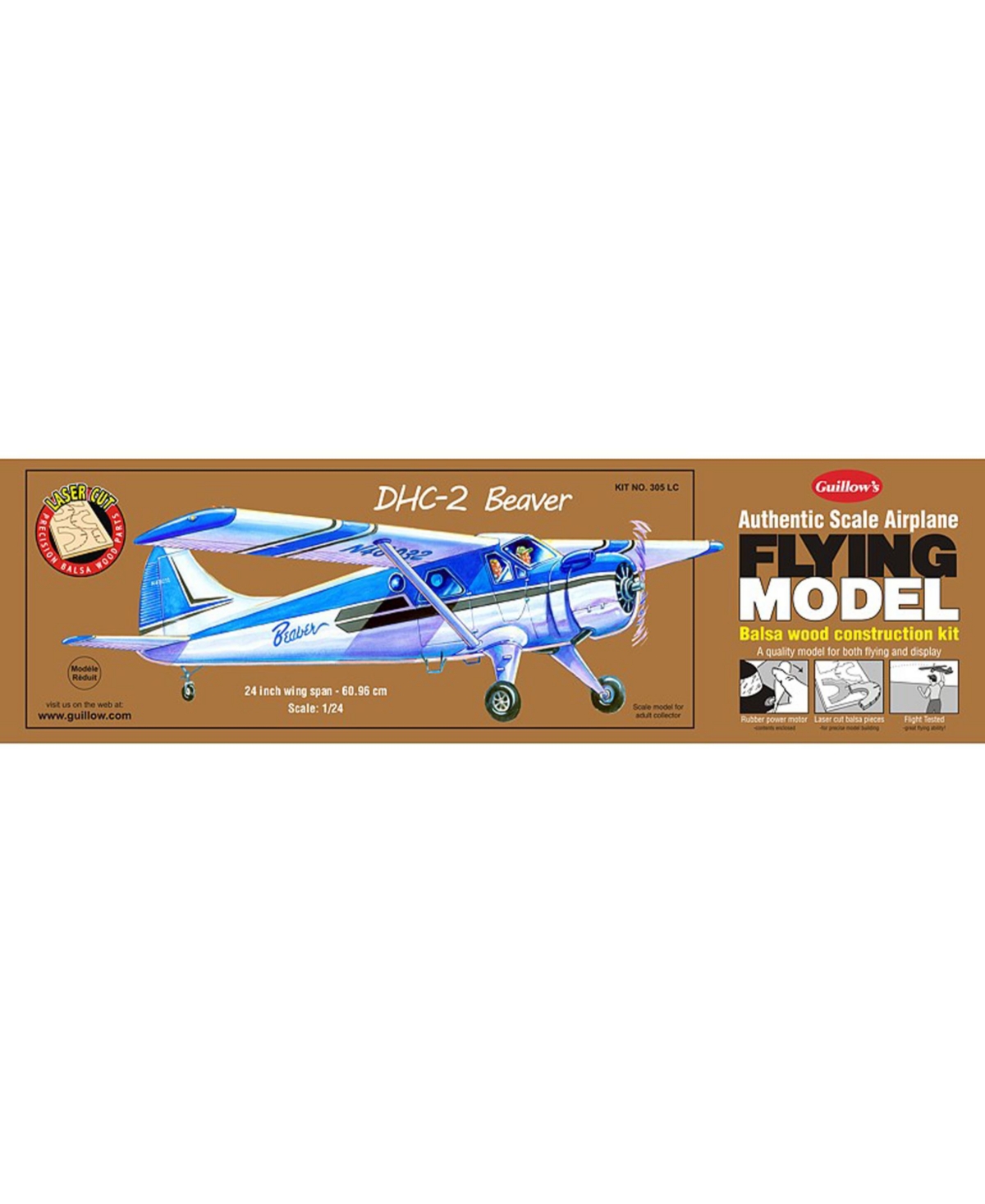 Guillow's Beaver Dhc-2 Laser Cut Model Kit In Multi
