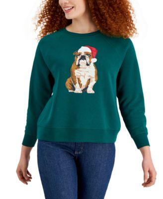 Style & Co - Petite Bulldog Graphic-Print Sweatshirt