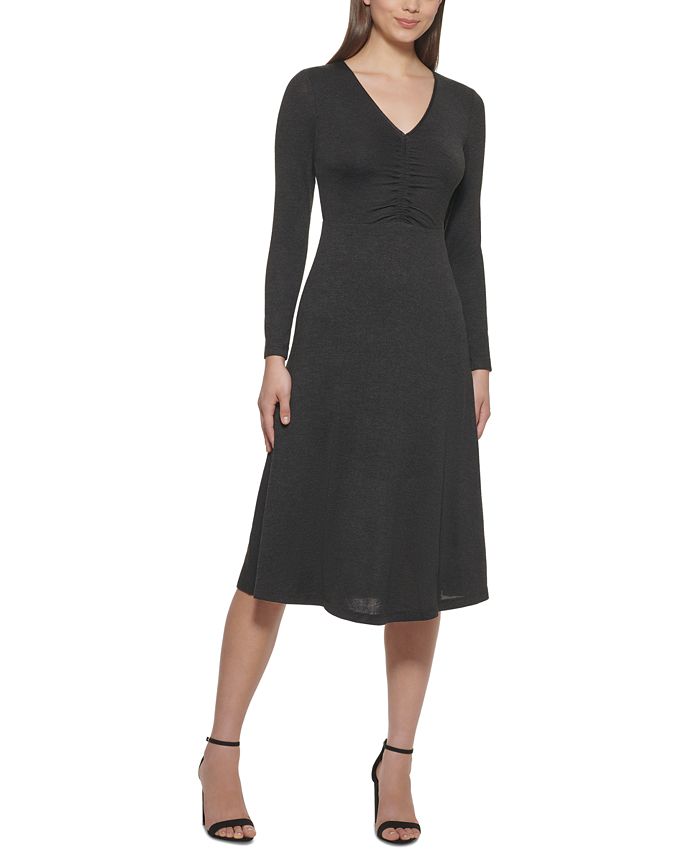 kensie Long Sleeve Knit Midi Dress Macy's