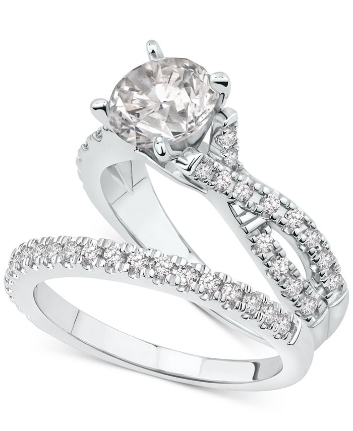 Macy s Diamond Twist Bridal Set 2 ct. t.w. in 14k White Gold