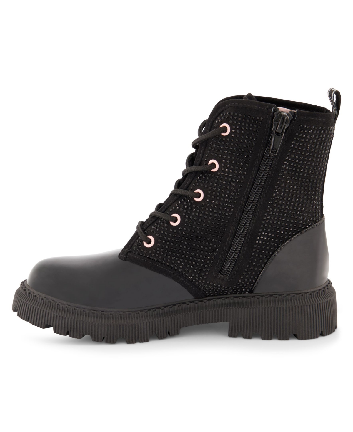 Dkny Little Girls Ava Stone Studded Zipper Closure Moto Boots