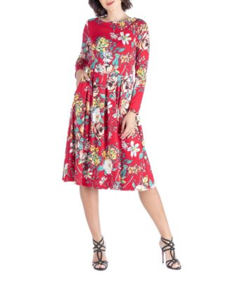 Women's Floral Long Sleeve Dress - Macy's