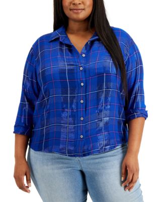 Co Plus Size Boyfriend Sparkle Shirt 