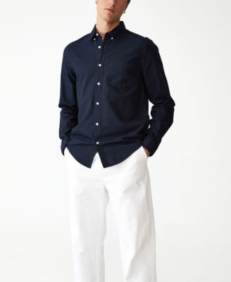Cotton on Men's Mayfair Long Sleeve Shirt - Vintage Navy - Size XXLarge