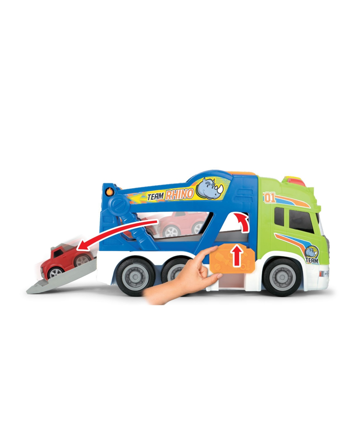 Shop Dickie Toys Hk Ltd - 16" Happy Scania Car Transporter Pre-school Vehicle With Extra Car In Multi