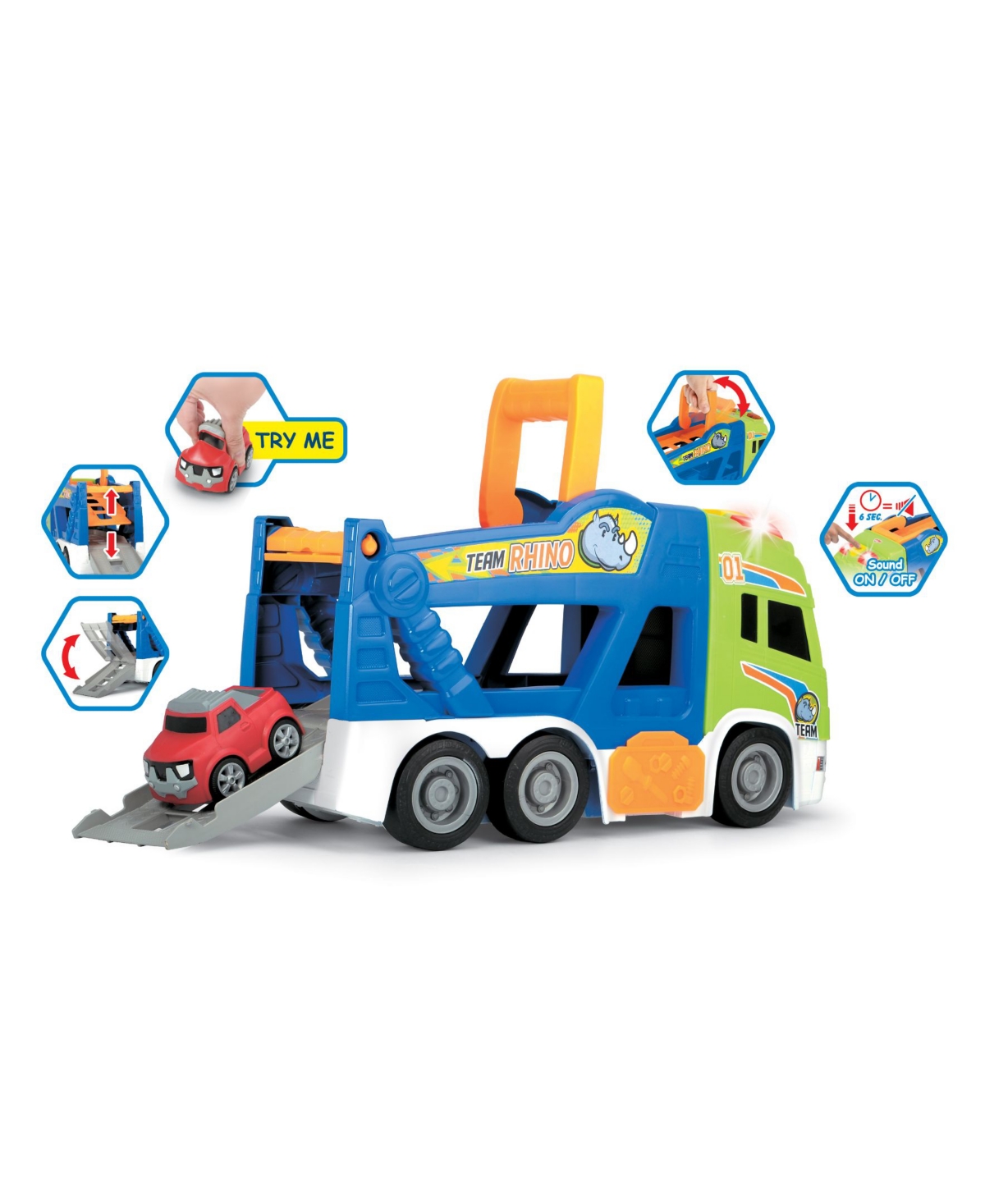 Shop Dickie Toys Hk Ltd - 16" Happy Scania Car Transporter Pre-school Vehicle With Extra Car In Multi