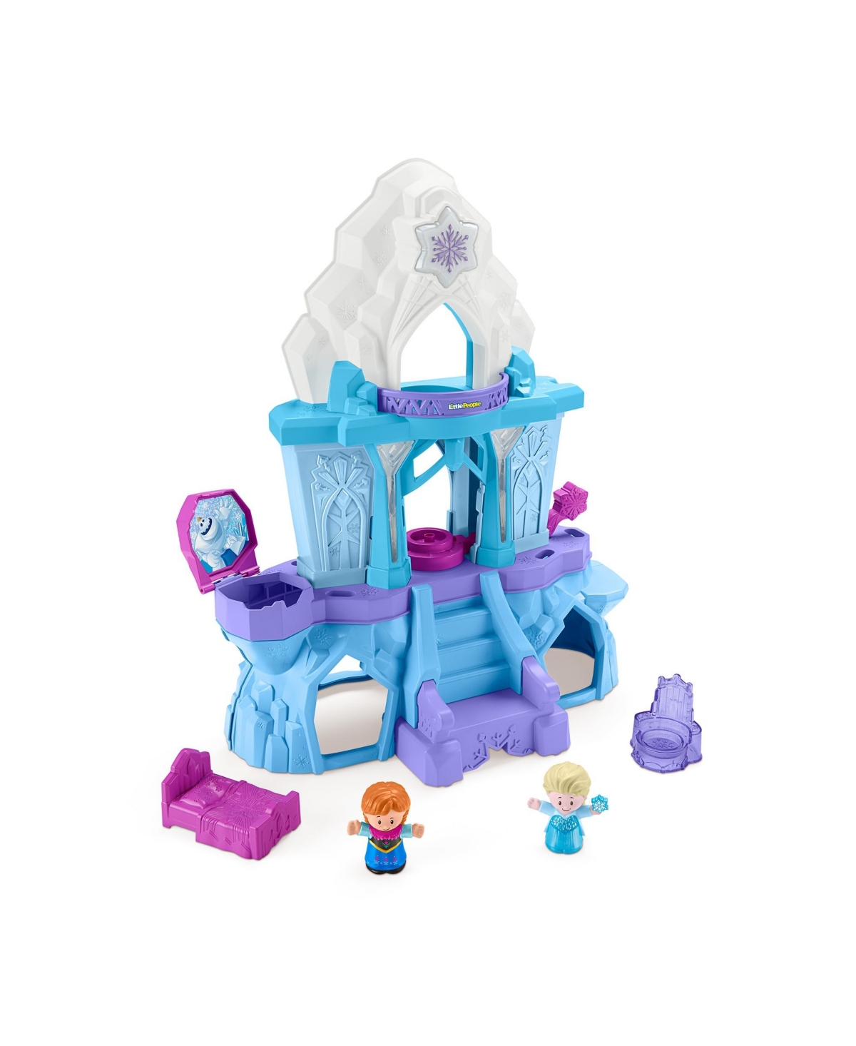 Fisher Price Kids' Disney Frozen Toy, Fisher-price Little People Playset With Anna & Elsa Figures, Elsa's Enchanted Lig In Multi