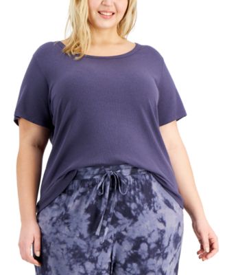 Photo 1 of SIZE 2X Jenni Plus Size Ribbed Sleep T-Shirt,