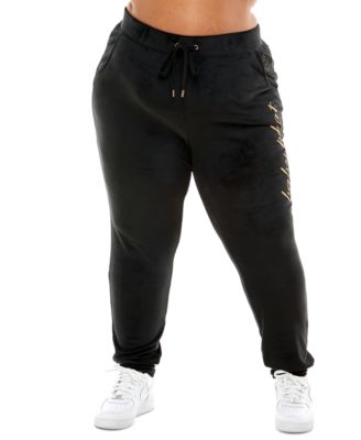 Baby Phat - Trendy Plus Size Velour Jogger Pants
