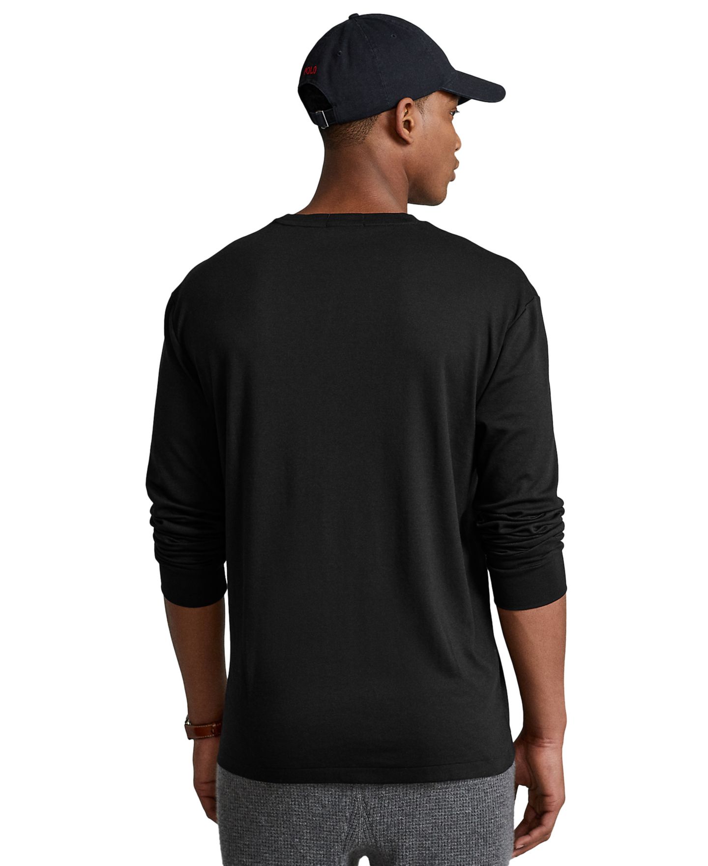 Мужская футболка Polo Ralph Lauren Classic-Fit Soft Cotton Crewneck, цвет: Чёрный — фото 2
