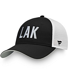 Women's Black, White Los Angeles Kings Iconic Trucker Adjustable Hat