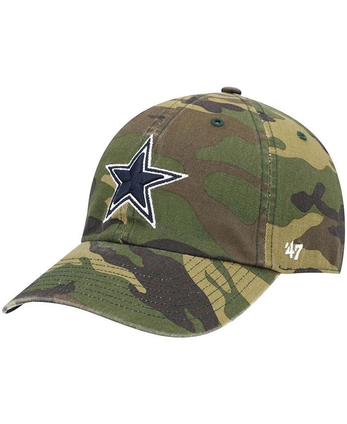 47 Brand Men's Camo Dallas Cowboys Woodland Clean Up Adjustable Hat - Macy's