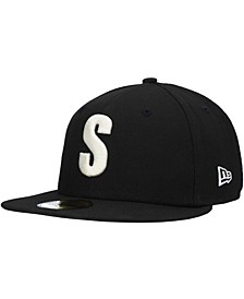 Men's Black Seattle Mariners Cooperstown Collection Turn Back The Clock Steelheads 59FIFTY Fitted Hat
