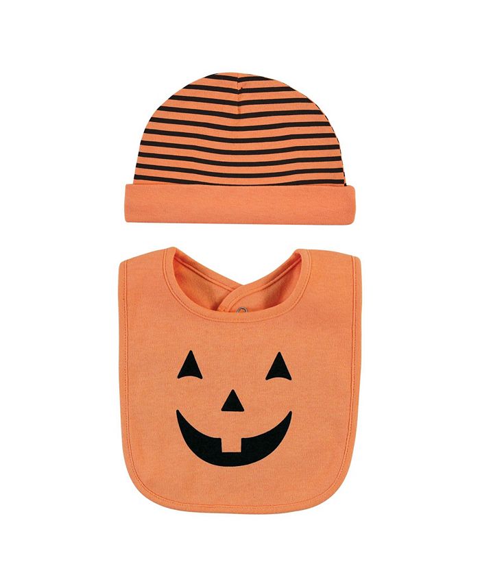 Hudson Baby Baby Boys and Girls Halloween Bib and Caps, 5 Piece Set