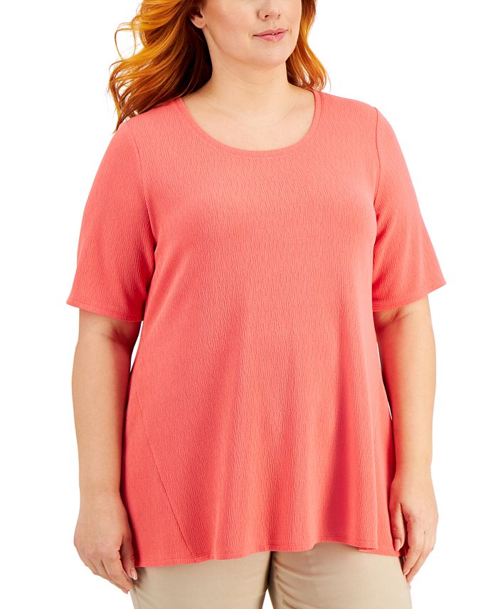 JM Collection Plus Size ElbowLengthSleeve Tunic Top, Created for Macy