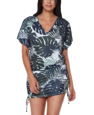 Bar III - Moody Tropics Caftan Swim Cover-Up