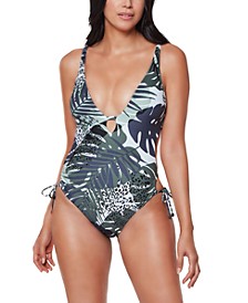  Printed Side-Tie One-Piece Swimsuit, Created for Macy's