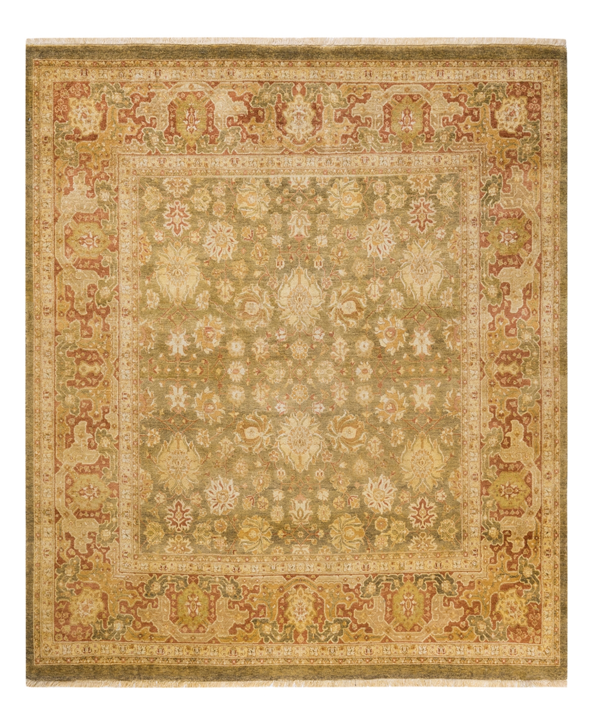 Closeout! Adorn Hand Woven Rugs Mogul M1381 6'2in x 6'4in Square Area Rug - Green