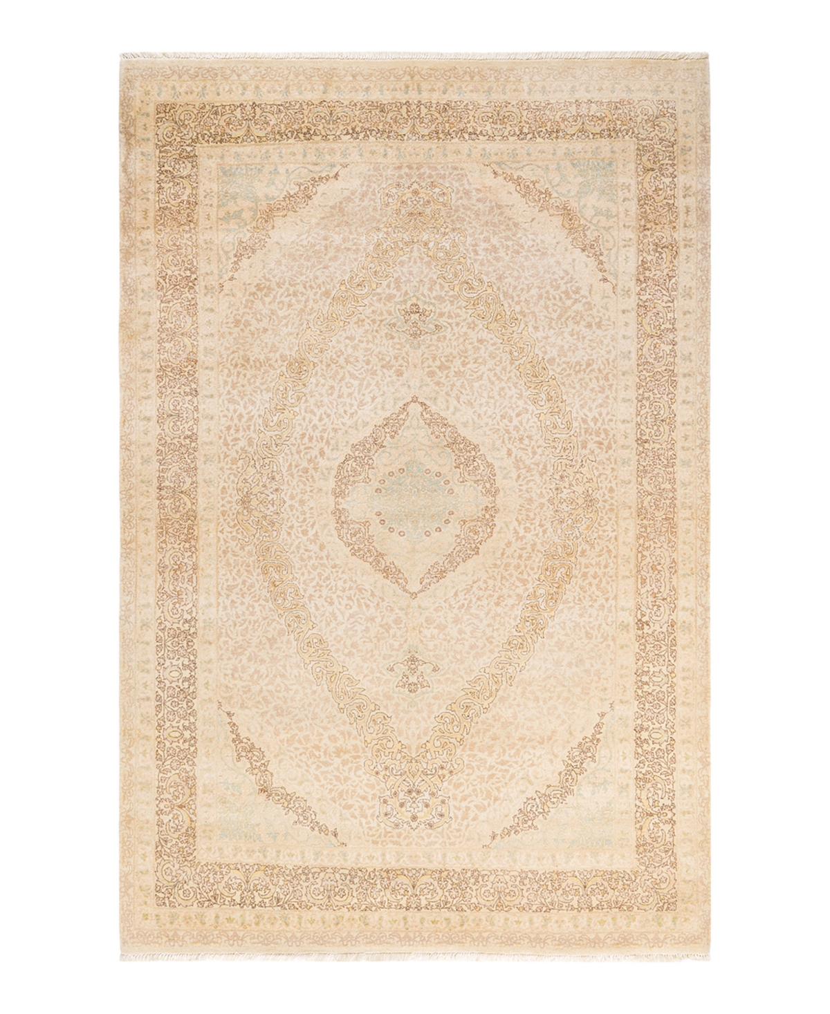 Closeout! Adorn Hand Woven Rugs Mogul M1450 6'1in x 9'4in Area Rug - Ivory