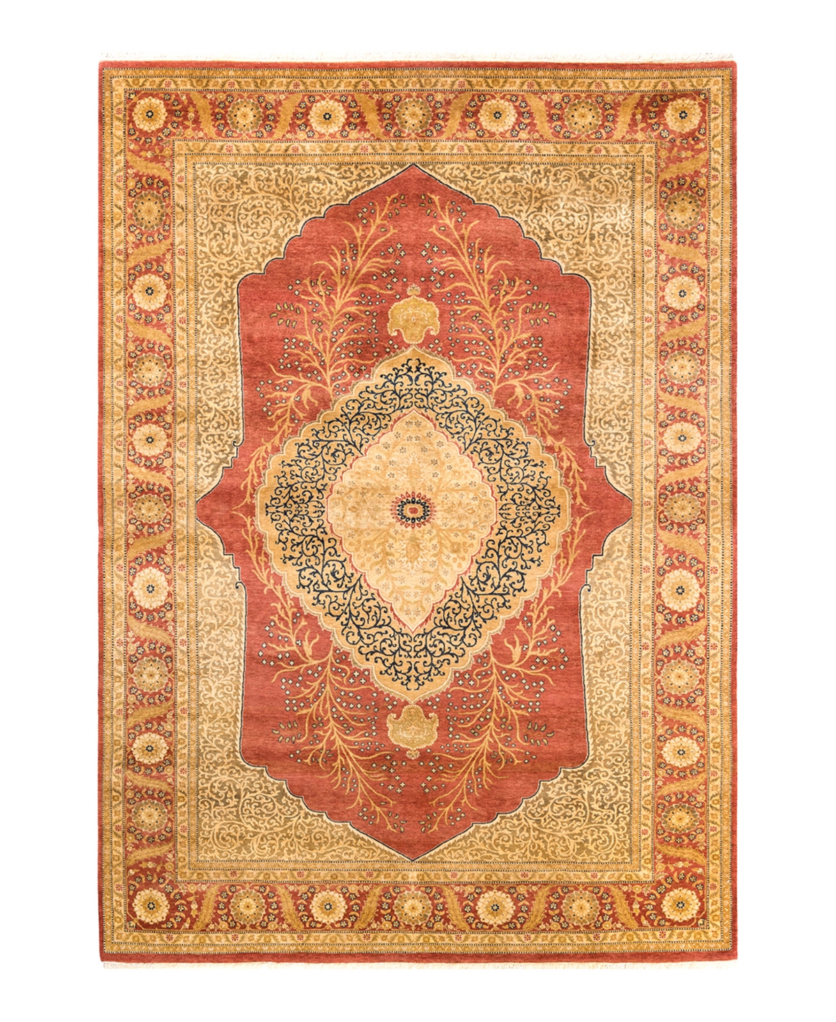 Closeout! Adorn Hand Woven Rugs Mogul M1521 6'1in x 8'9in Area Rug - Orange