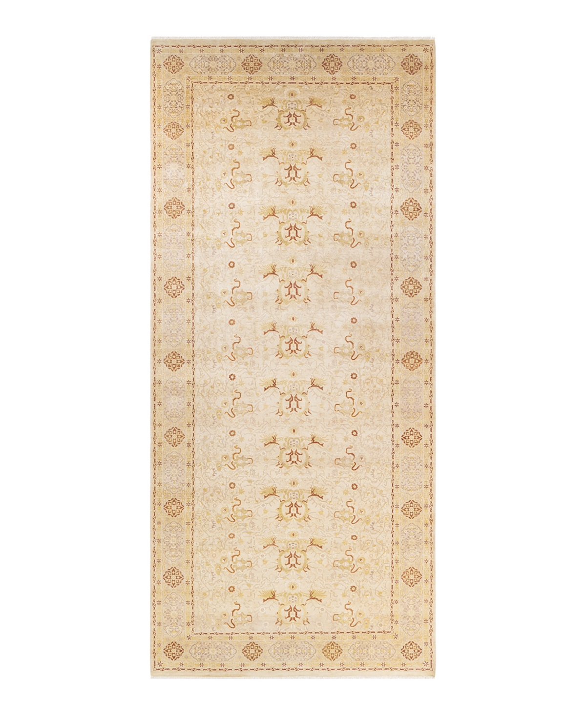 Closeout! Adorn Hand Woven Rugs Mogul M1583 6' x 13'4in Runner Area Rug - Ivory