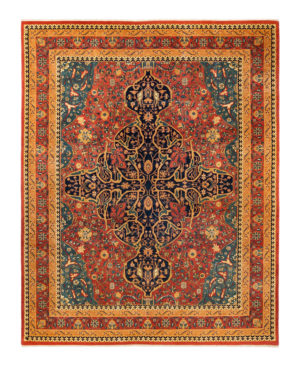 Closeout! Adorn Hand Woven Rugs Eclectic M1680 9'1in x 12'3in Area Rug - Orange