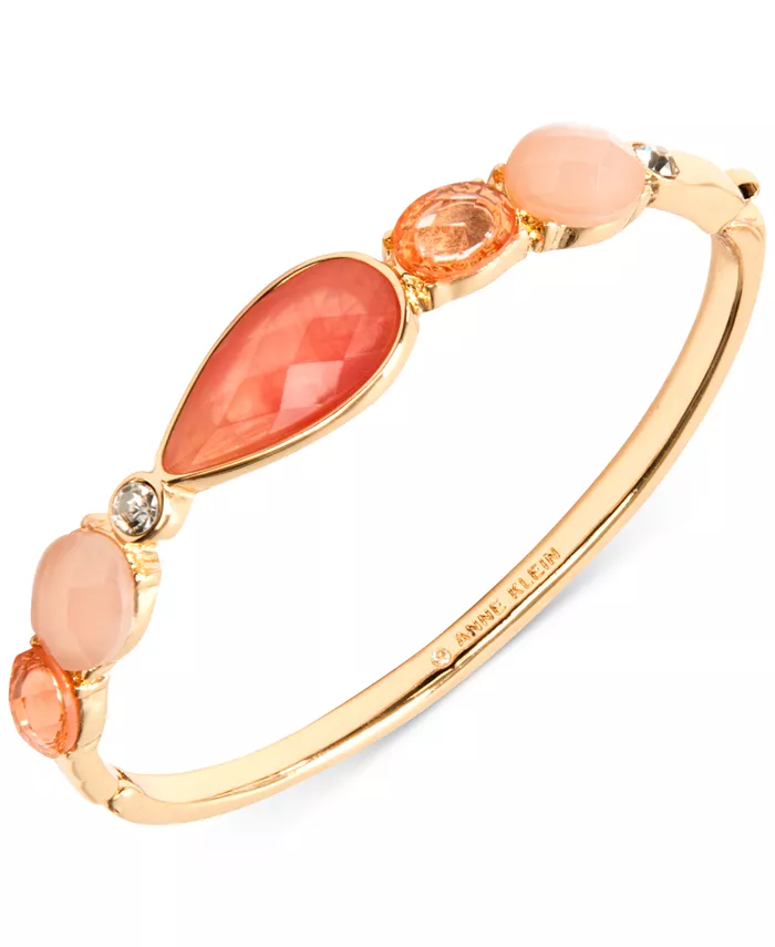 macys.com | Anne Klein Gold-Tone Crystal & Stone Bangle Bracelet
