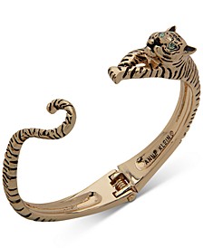 Gold-Tone Pavé Tiger Cuff Bracelet