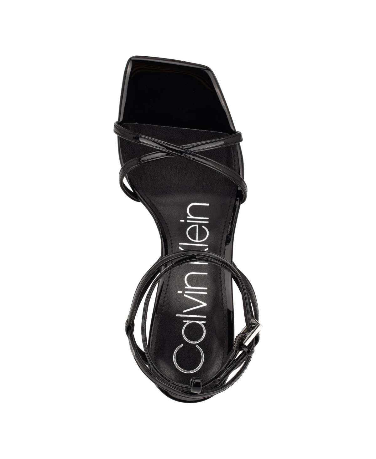 Calvin Klein Strappy Square-toe Heel In Black