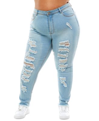Baby Phat - Plus Size Ripped Skinny Jeans