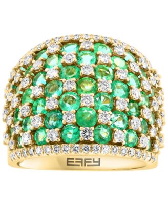 EFFY&reg; Emerald (3-3/4 ct. t.w.) & Diamond (1-1/5 ct. t.w.) Statement Ring in 14k Gold