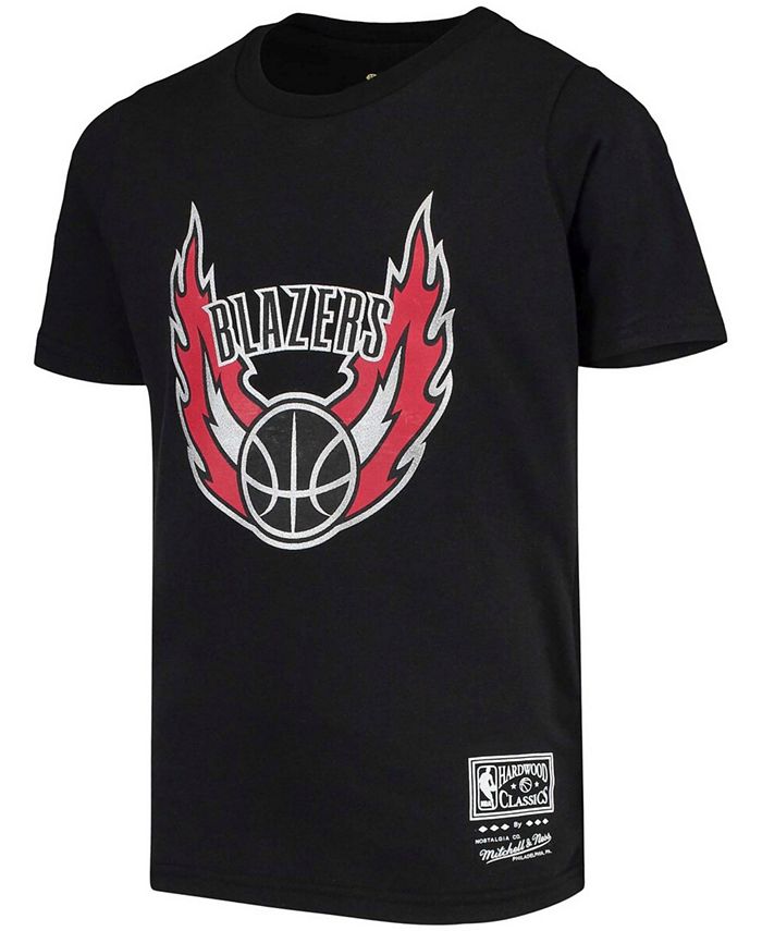 Mitchell & Ness Big Boys Black Portland Trail Blazers Hardwood Classics Tshirt Macy's