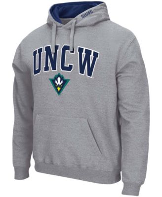 Men's Heather Gray UNC Wilmington Seahawks Arch and Logo Pullover Hoodie
