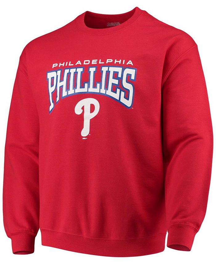 Stitches Men's Red Philadelphia Phillies Pullover Crew Neck Sweatshirt -  Macy's