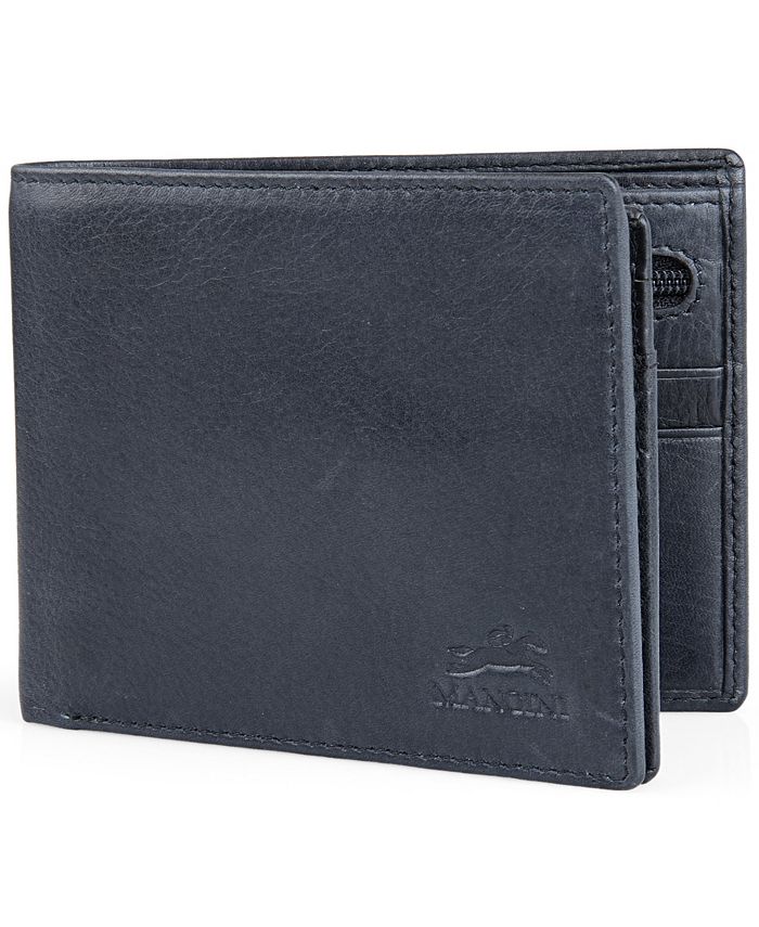 Mancini Men's Bellagio Collection Center Wing Bifold Wallet with Coin ...