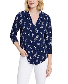 Printed V-Neck Top&comma; Created for Macy&apos;s