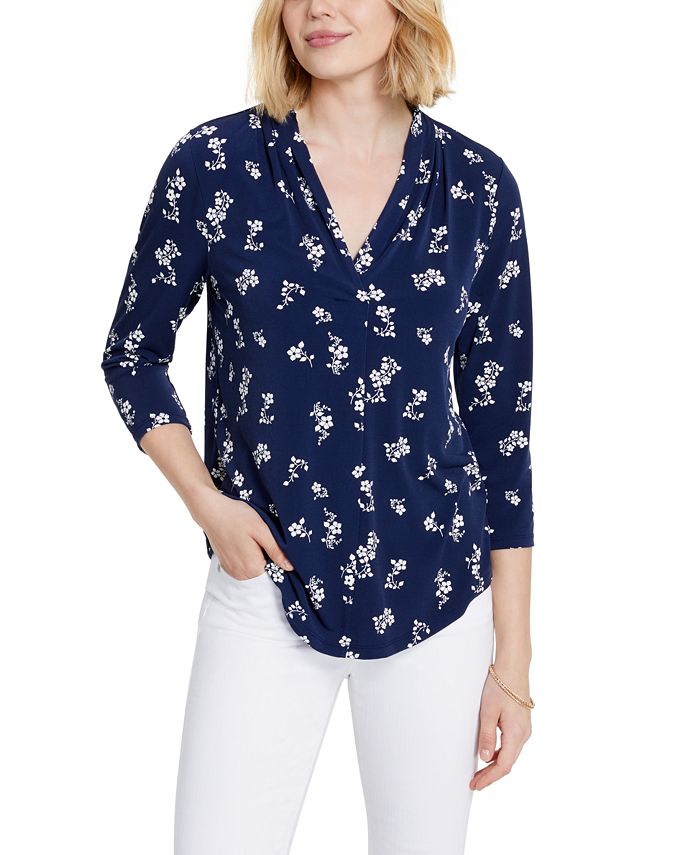 Charter Club - 3/4-Sleeve V-Neck Top, Only at Macy's